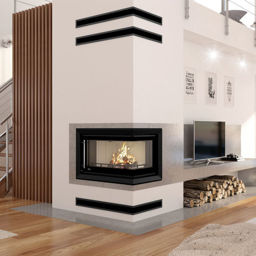 Insert de cheminée d'angle - UNIFLAM 860 EVO PBS  - Parkanex Sp. z o.o. - à bois