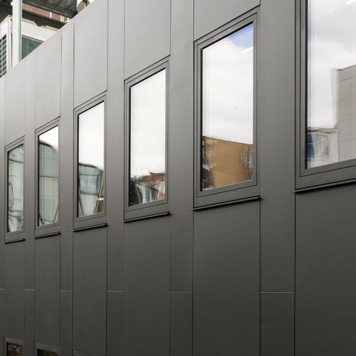 Fenêtre en aluminium - ECO FUTURAL - Aliplast - fixe / à double vitrage / grise