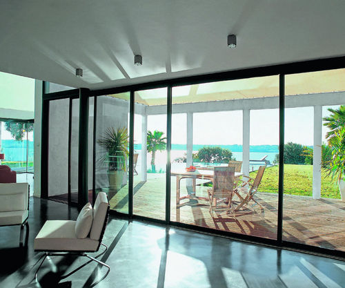 Baie vitrée coulissante - GREENSLIDE - Aliplast - en aluminium / à double vitrage / acoustique