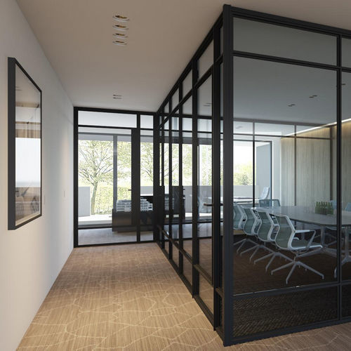 Porte d'intérieur - IDA - Aliplast - aluminium / en acier / battante