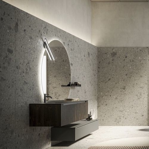 Meuble vasque double - VERTIGO EVOLUTION VE01 - PUNTOTRE - suspendu / en verre / en polymère