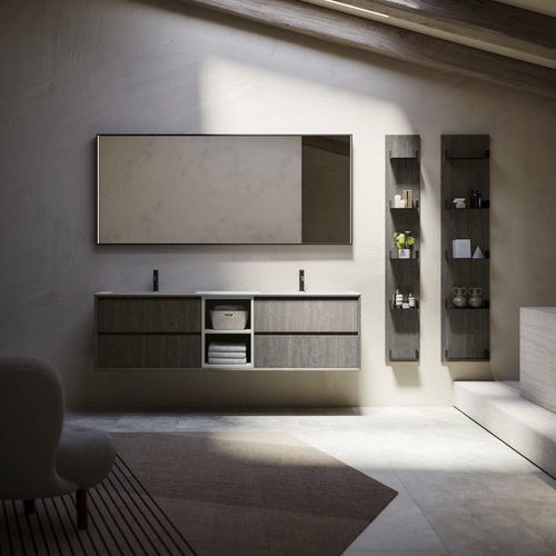 Meuble vasque suspendu - MODULA SYSTEM 08 - PUNTOTRE - en bois / contemporain / sans porte