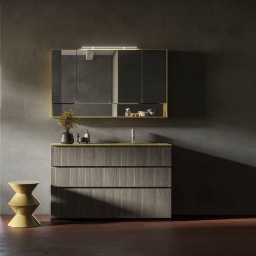 Meuble vasque à poser - COMP.34 - PUNTOTRE - en noyer / contemporain / sans porte
