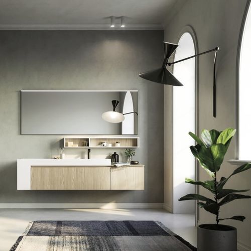 Meuble vasque suspendu - COMP.04 - PUNTOTRE - stratifié / contemporain / sans porte
