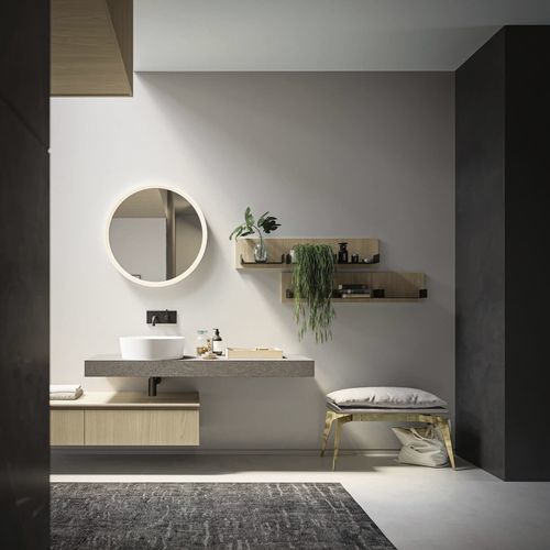 Meuble vasque suspendu - COMP.08 - PUNTOTRE - stratifié / contemporain / sans porte