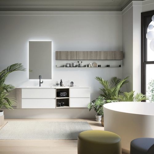 Meuble vasque suspendu - COMP.09 - PUNTOTRE - stratifié / contemporain / sans porte