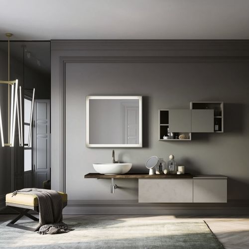 Meuble vasque suspendu - COMP.10 - PUNTOTRE - en bois massif / contemporain / sans porte