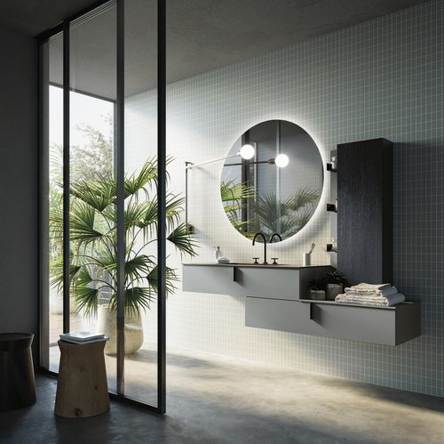 Meuble vasque suspendu - COMP.18 - PUNTOTRE - en mélaminé / contemporain / sans porte