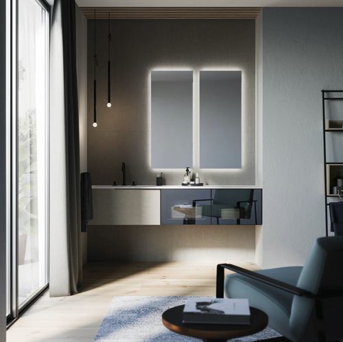 Meuble vasque suspendu - COMP.20 - PUNTOTRE - stratifié / en verre / en Ocritech®