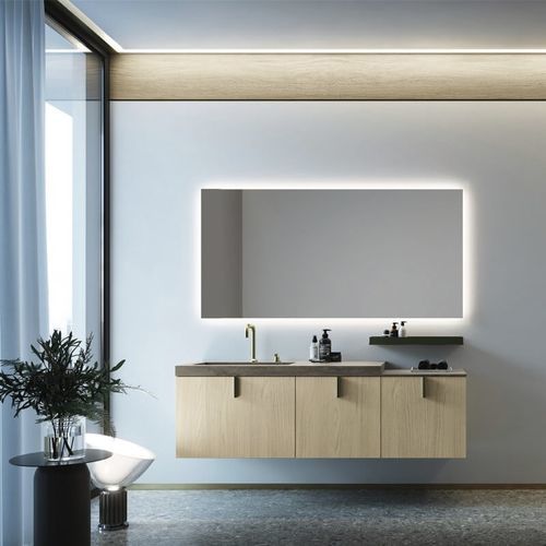 Meuble vasque suspendu - COMP.22 - PUNTOTRE - stratifié / grès / contemporain