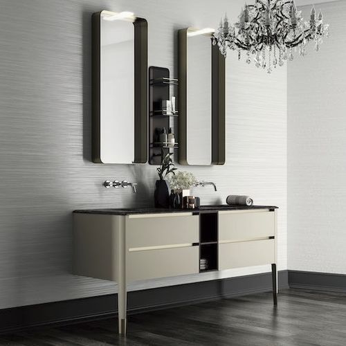 Meuble vasque double - ART10 - PUNTOTRE - mural / stratifié / en laiton