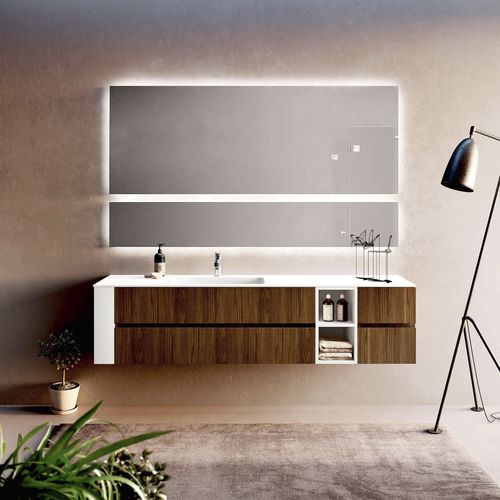 Meuble vasque suspendu - U&D 02 - PUNTOTRE - en mélaminé / en Ocritech® / contemporain