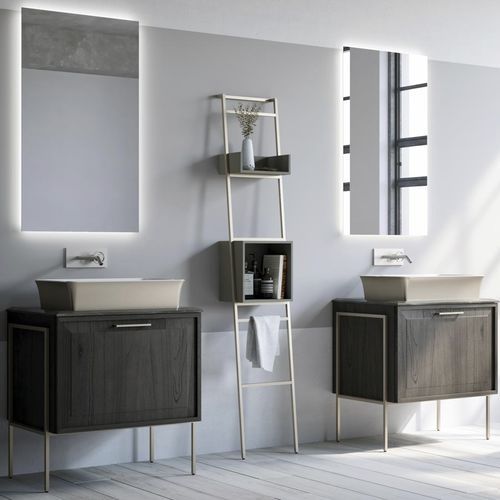 Meuble vasque double - ROMA 6 - PUNTOTRE - à poser / en bois / en métal
