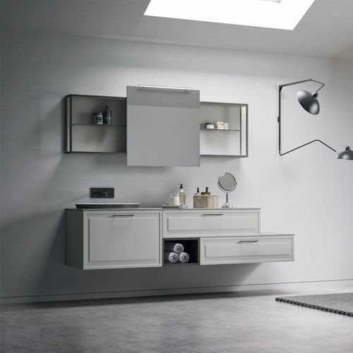 Meuble vasque suspendu - ROMA 4 - PUNTOTRE - en bois / en aluminium / de style