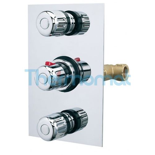 Mélangeur de douche - TMTI2R34VC - Thermomat S.r.l. - à encastrer / thermostatique / en métal chromé