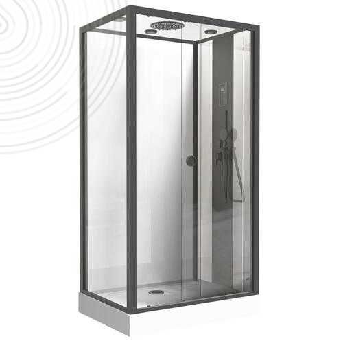 Cabine de douche en verre trempé - HYDRUS 202010204 - AYOR BATHROOM - à portes coulissantes / rectangulaire / en verre transparent