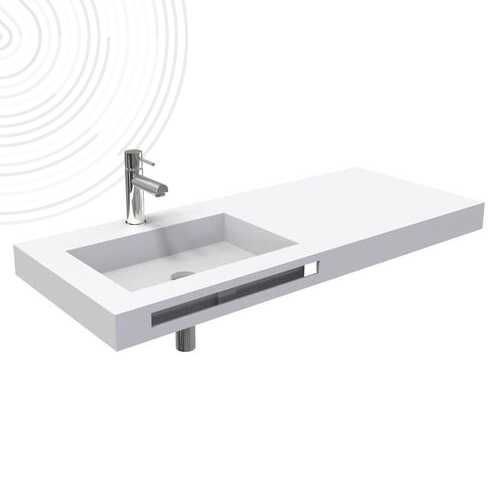 Plan vasque en Solid Surface - 403511007 - AYOR BATHROOM - avec porte-serviettes intégré