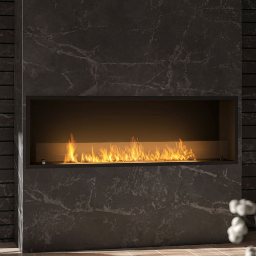 Cheminée au bioéthanol - SLIM INSIDE BLACK 1500 - INFIRE Karol Lipka - à encastrer / adossée / simple face