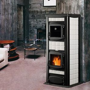 Poêle chaudière à bois - ITALIA 30 IDRO CON FORNO - Laminox S.r.l. - 12 kW / 20 kW - 50 kW / contemporain