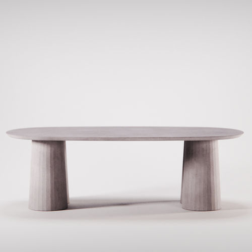 Table basse contemporaine - Fusto III - FORMA&CEMENTO - en béton à haute performance / avec piètement en béton / ovale
