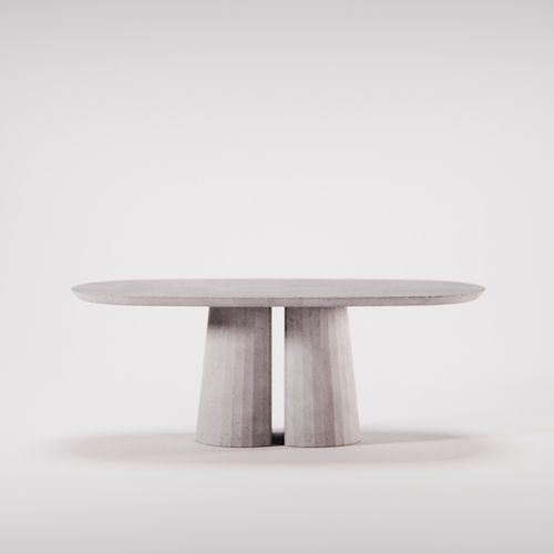 Table basse contemporaine - Fusto II - FORMA&CEMENTO - en béton à haute performance / avec piètement en béton / ovale