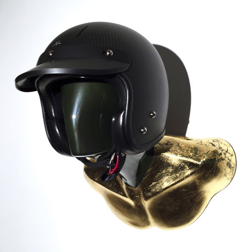 Support de casque mural - GOLD & DARK BURT  - FRANCOLLECTION - en faïence / fait main