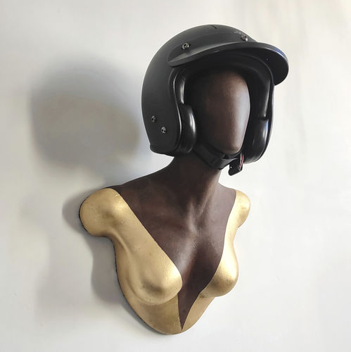Support de casque en faïence - CORTEN & GOLD BESSIE - FRANCOLLECTION - mural / fait main