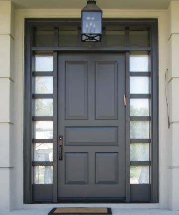 Porte d'entrée - CLASSIC : CS-832 - Granddoors - en bois de feuillus / battante / semi-vitrée