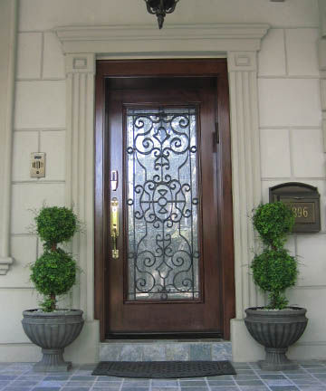 Porte d'entrée - WN-15 - Granddoors - en acajou / en fer forgé / battante