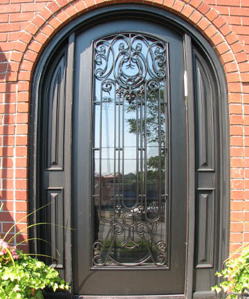 Porte d'entrée - WN-24 - Granddoors - en acajou / en fer forgé / battante