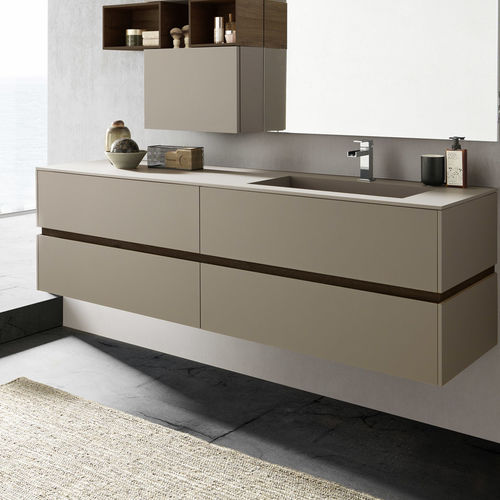 Meuble vasque suspendu - C202 - BAXAR - en bois / contemporain / avec tiroirs
