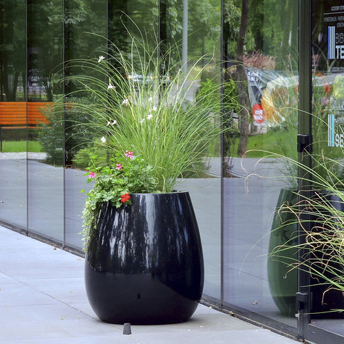 Pot de jardin en composite - SILBA - KAMA - à poser / rond / lumineux