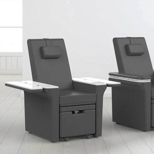 Fauteuil de pédicure en cuir - 4200A - Silverfox Corporation Limited - en PU / avec repose-pieds / réglable