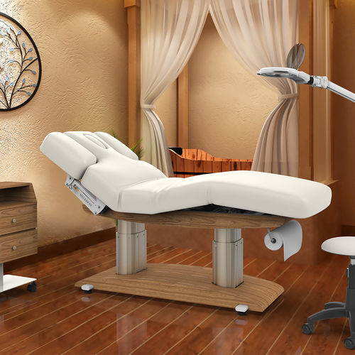 Table de massage électrique - 2259 - Silverfox Corporation Limited - en cuir / en bois / à hauteur réglable