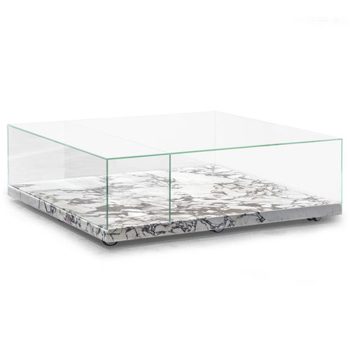 Table basse contemporaine - V227 - Aston Martin - en verre / avec piètement en marbre / rectangulaire