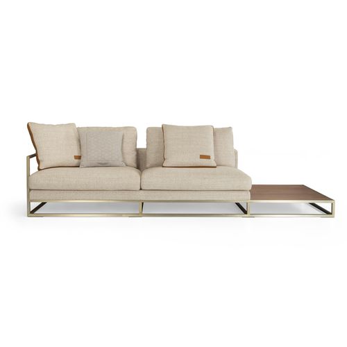 Canapé contemporain - V210-L - Aston Martin - en tissu / table intégrée / gris