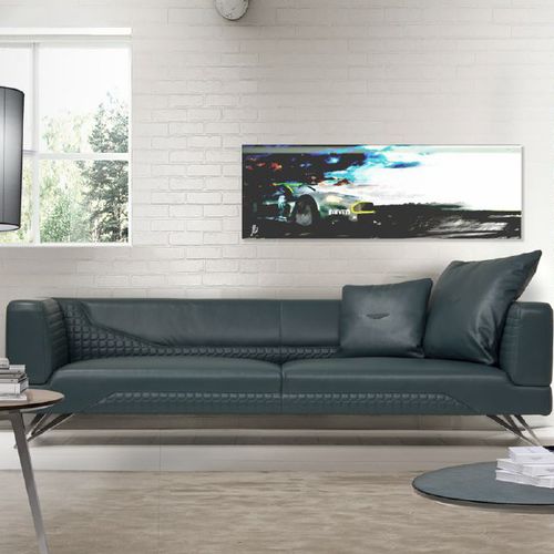 Canapé contemporain - V098 - Aston Martin - en cuir / noir / avec piètement en métal