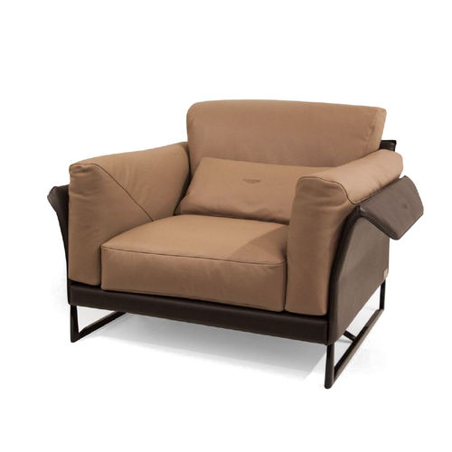 Fauteuil contemporain - V099 - Aston Martin - en cuir / en métal laqué / marron