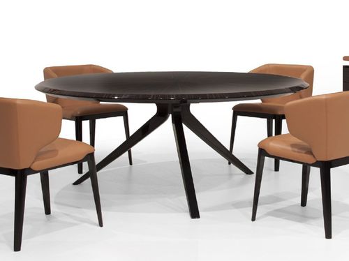 Table à manger contemporaine - V142 - Aston Martin - en placage de bois / en ébène / avec piètement en plaqué bois