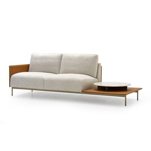 Canapé contemporain - V215/T - Aston Martin - en tissu / en cuir / table intégrée