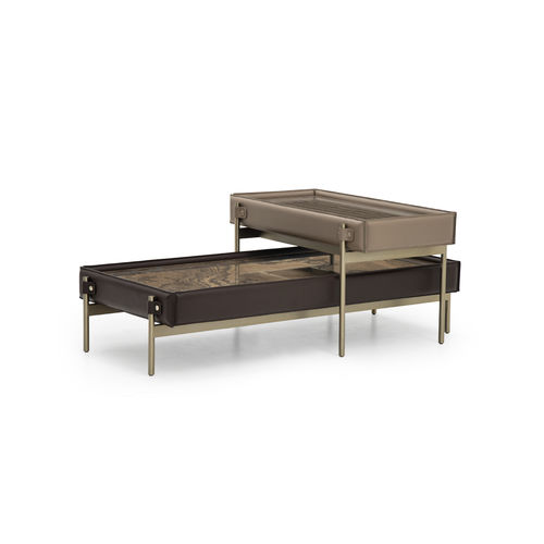 Table gigogne contemporaine - V216/C | V216/L - Aston Martin - en cuir / en marbre / avec piètement en acier laqué