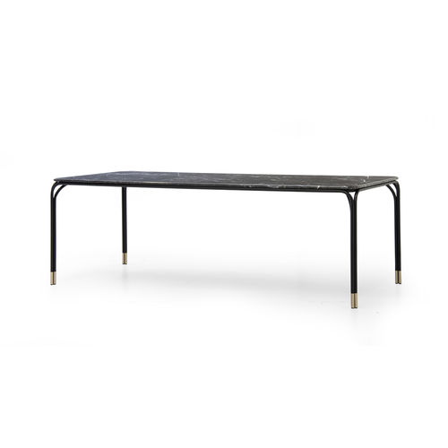 Table à manger contemporaine - V240  - Aston Martin - en marbre / avec piètement en métal laqué / rectangulaire