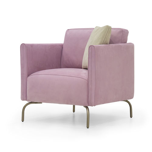 Fauteuil contemporain - V257 - Aston Martin - en cuir / en métal doré / rose