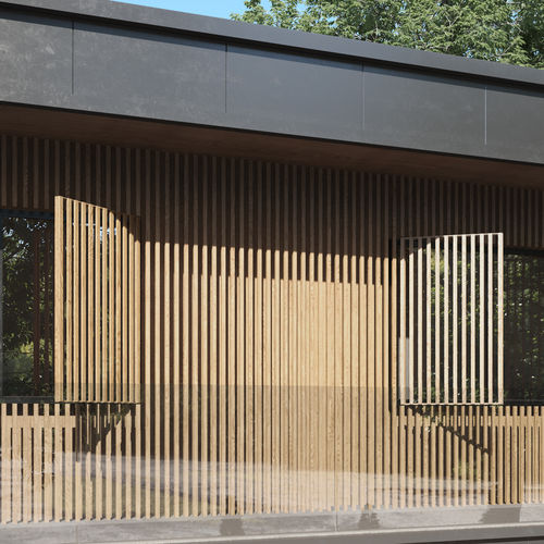 Brise-soleil en aluminium - RABEL 14010 - RABEL SYSTEMS - pour façade / horizontal / motorisé