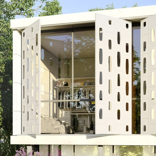 Brise-soleil en aluminium - RABEL 14020 - RABEL SYSTEMS - pour façade / motorisé / cinétique