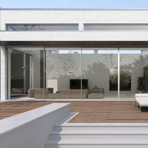Baie vitrée coulissante - RABEL 50 - RABEL SYSTEMS - en aluminium / à double vitrage / à coupure thermique