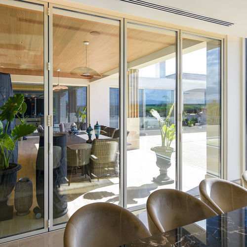 Baie vitrée accordéon - RABEL 3700 - RABEL SYSTEMS - en aluminium / à double vitrage / à coupure thermique