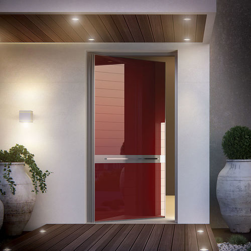 Porte d'extérieur - RABEL 8000 - RABEL SYSTEMS - en aluminium / à pivot / contemporaine
