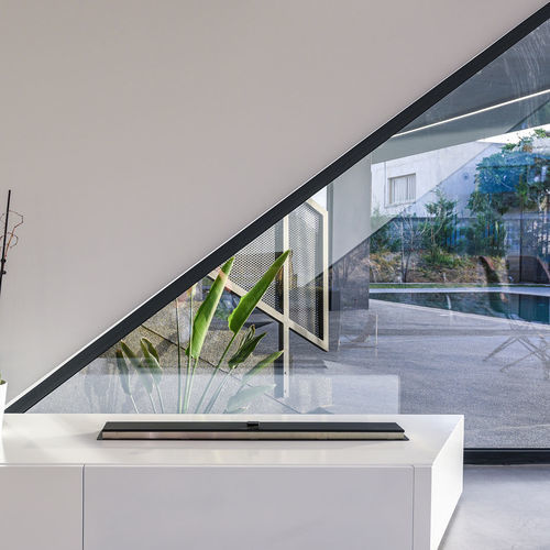 Fenêtre en verre - RABEL 8200 - RABEL SYSTEMS - à guillotine / fixe / blanche