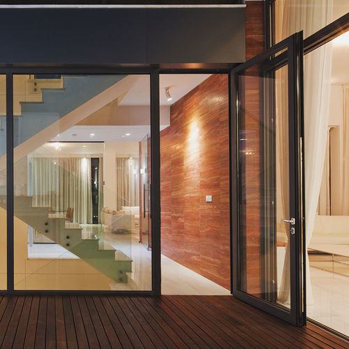 Porte d'extérieur - RABEL 820  - RABEL SYSTEMS - en verre / aluminium / battante